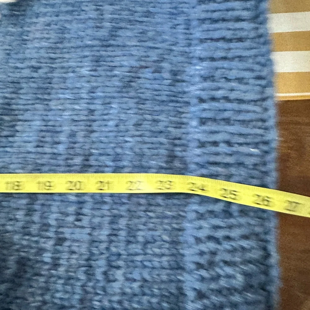 LE CAVALIER KANATA SWEATER HANDKNIT BLUE/RED 100% wool‎ chunky size 42